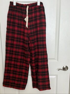 Women Red and Black Plaid Lounge Pants - Brand Unspecified
